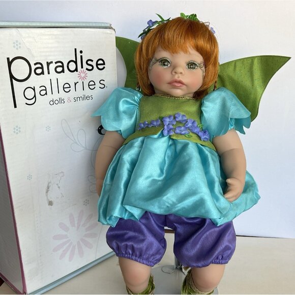 Paradise Galleries PIXIE GIRL DOLL Fairy Reborn RED HEAD 18" Vinyl Cloth COA - Picture 1 of 16